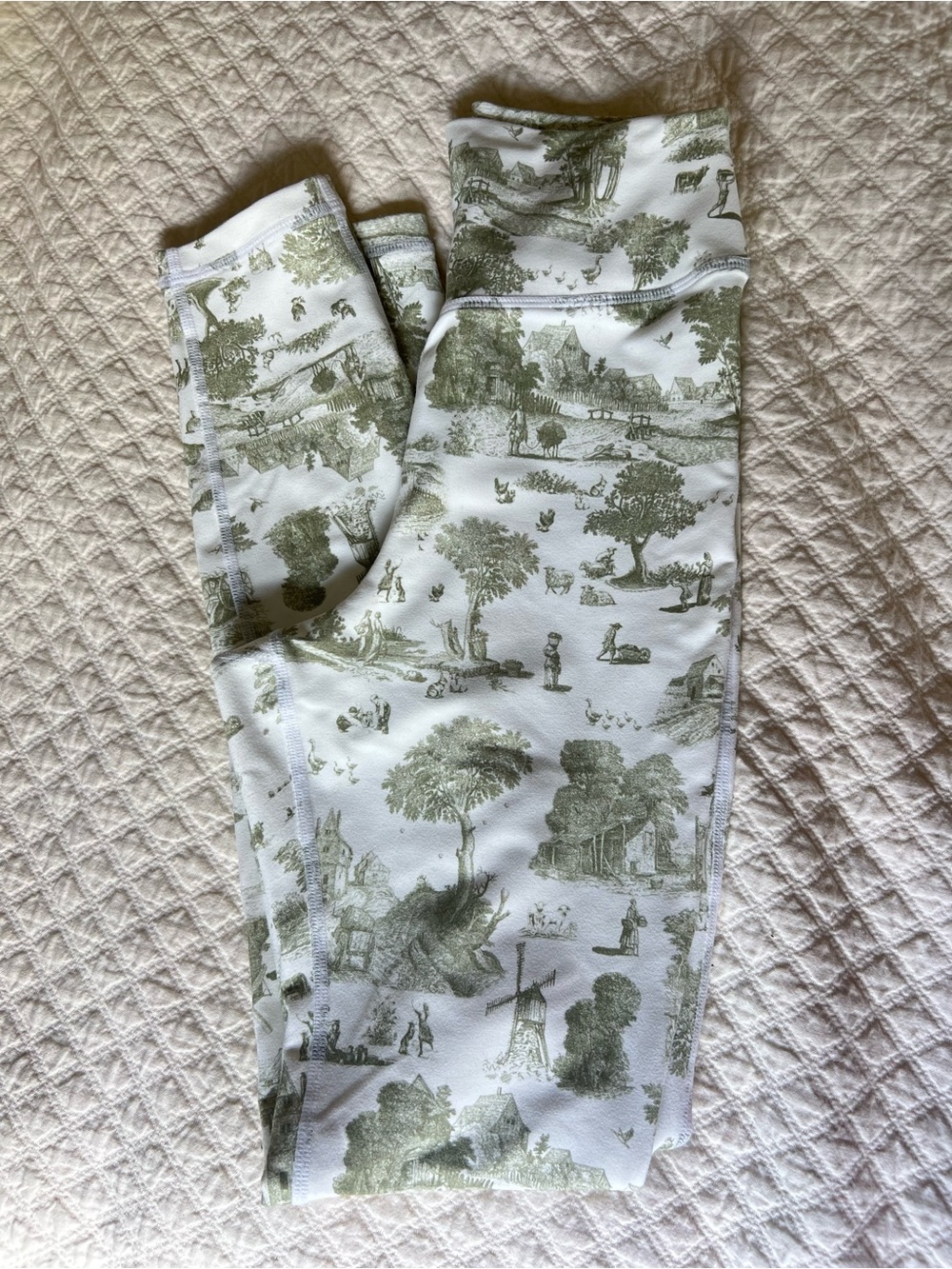 We Wore What green toile leggings